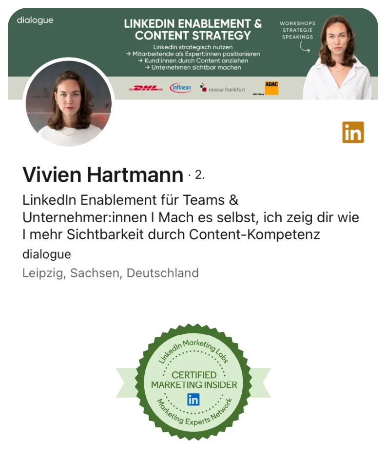 dialogue Content Marketing für LinkedIn